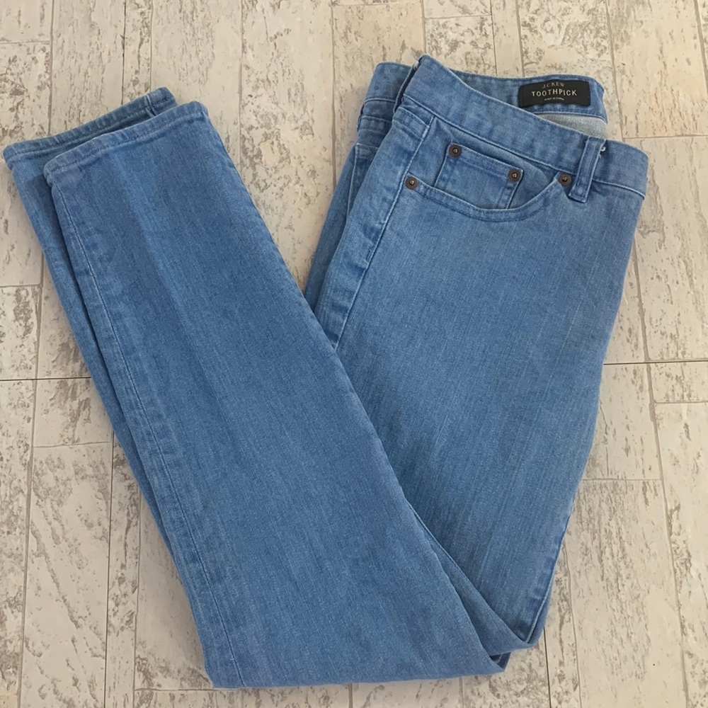 J.Crew Ankle Toothpick Jean in print floral blue